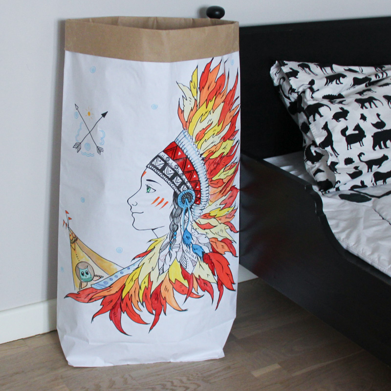 Эко-мешок для игрушек под раскраску из крафт бумаги VAMVIGVAM  282066 Белый;бежевый Santreyd  - Вид №1