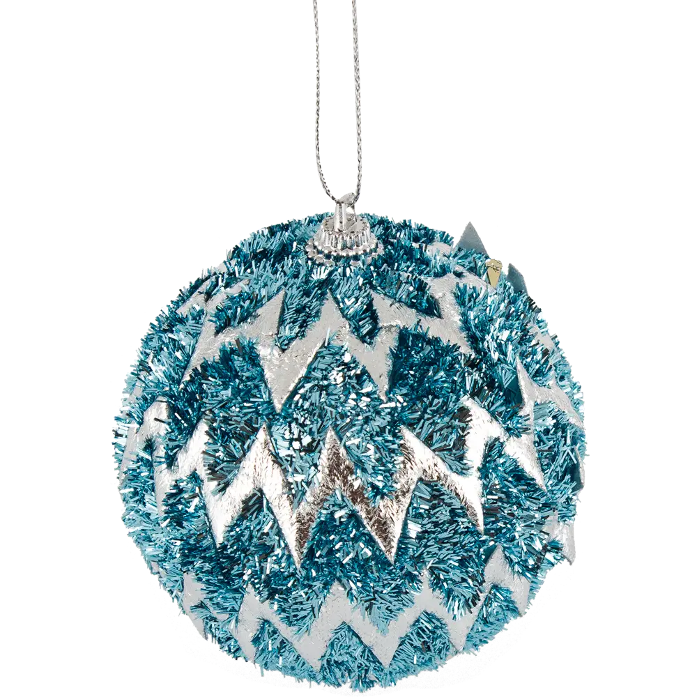 Шар ёлочный Winter с мишурой ø 7.8 см пена голубой Santreyd STLM-2066530