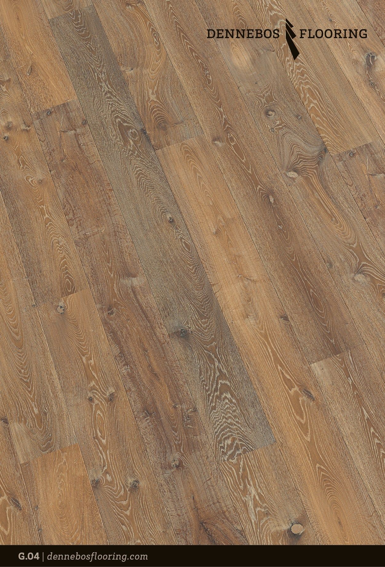 Дубовый паркет Dennebos Flooring серый ARCH-00111400 - Вид №1