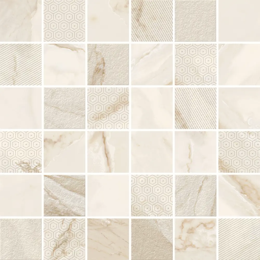 Мозаика настенная Azori Calacatta Gold 30x30 см глянцевая цвет бежевый STLM-2184306