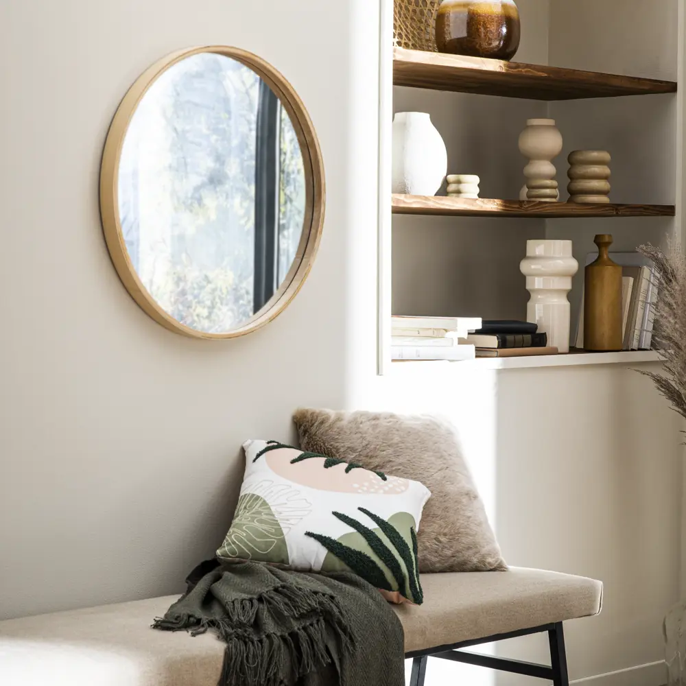 Зеркало Inspire Nordik круглое настенное 62 см в серебристом оформлении 84466750 STLM-0050454