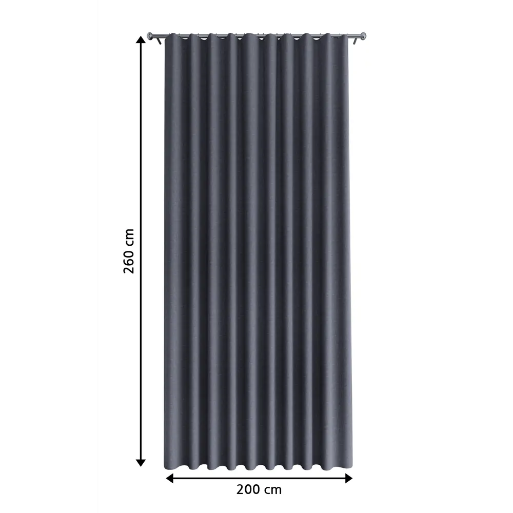 Штора Kreaforta Looks серый рогожка 200x260 см со скрытыми петлями 89409076 STLM-1568135 - Вид №2