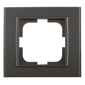90802306 Рамка для розеток и выключателей 1 пост цвет черный металлик Mina STLM-0389065 OVIVO