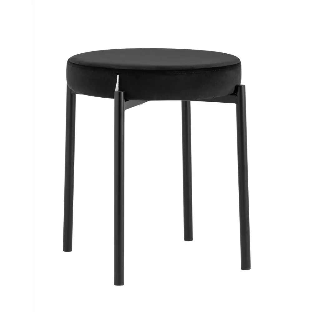 Табурет Stool group Рио 47x46x47 см велюр цвет черный