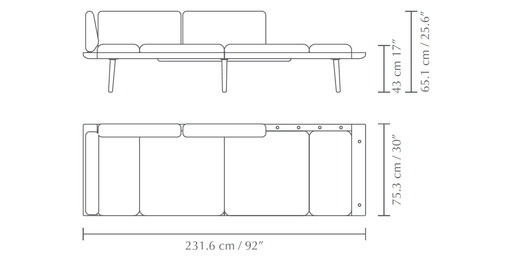 3-местный тканевый диван UMAGE Lounge Around ARCH-00059756 - Вид №4