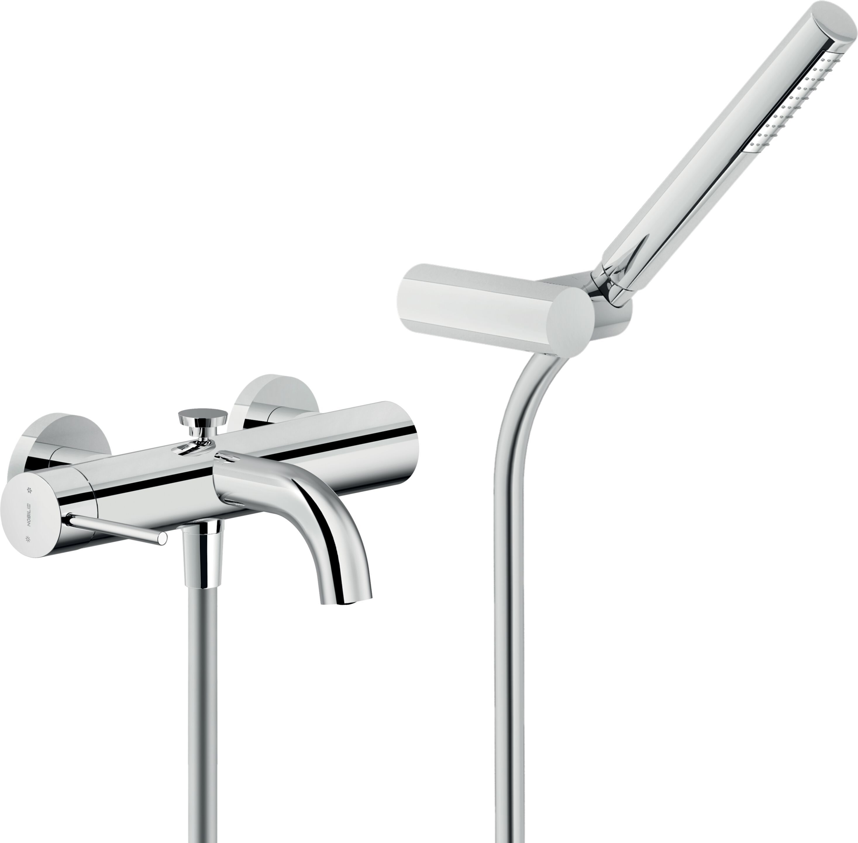 Однорычажный настенный смеситель для ванны с ручным душем Nobili Velis ARCH-00114005 - Вид №5