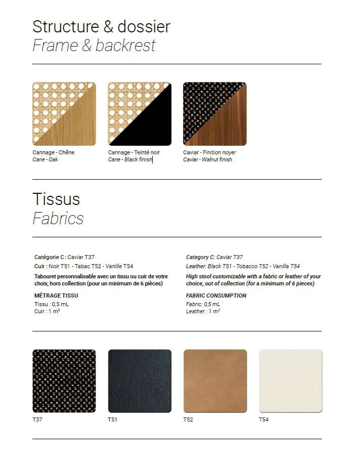 Высокий деревянный табурет со встроенной подушкой и плетеной спинкой RED EDITION плетеная ARCH-00035114 - Вид №12