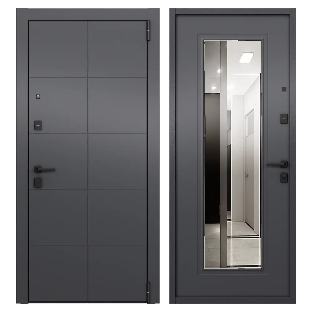 Дверь входная металлическая Гибсон 86x205 см правая скай оскуро с зеркалом TOREX STLM-2006612 - Вид №1