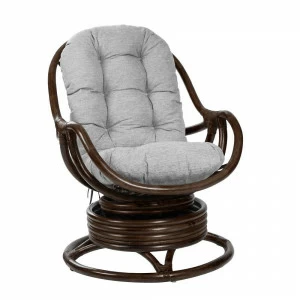Кресло-качалка из ротанга с подушкой орех Kara IMPEX  00-3885599 Коричневый;серый