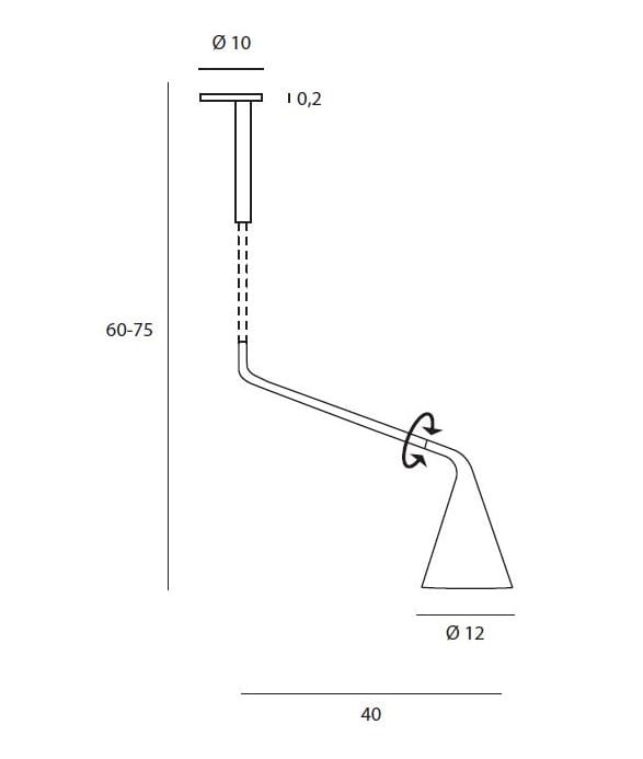 Окрашенный металлический потолочный светильник с гибкой рукояткой Tooy ARCH-00061026 - Вид №3