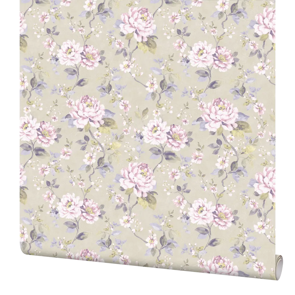 Обои флизелиновые Inspire Diego Flora бежево-розовые 1.06 м 643053 STLM-2210898