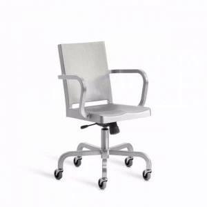 Emeco 5-спицевый алюминиевый стул с подлокотниками на колесиках Hudson