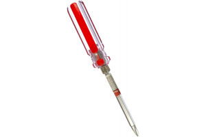 15730371 Отвертка с переставным жалом, пластиковая красная прозрачная ручка 6 х 70 мм PH2/SL6 56210 КУРС