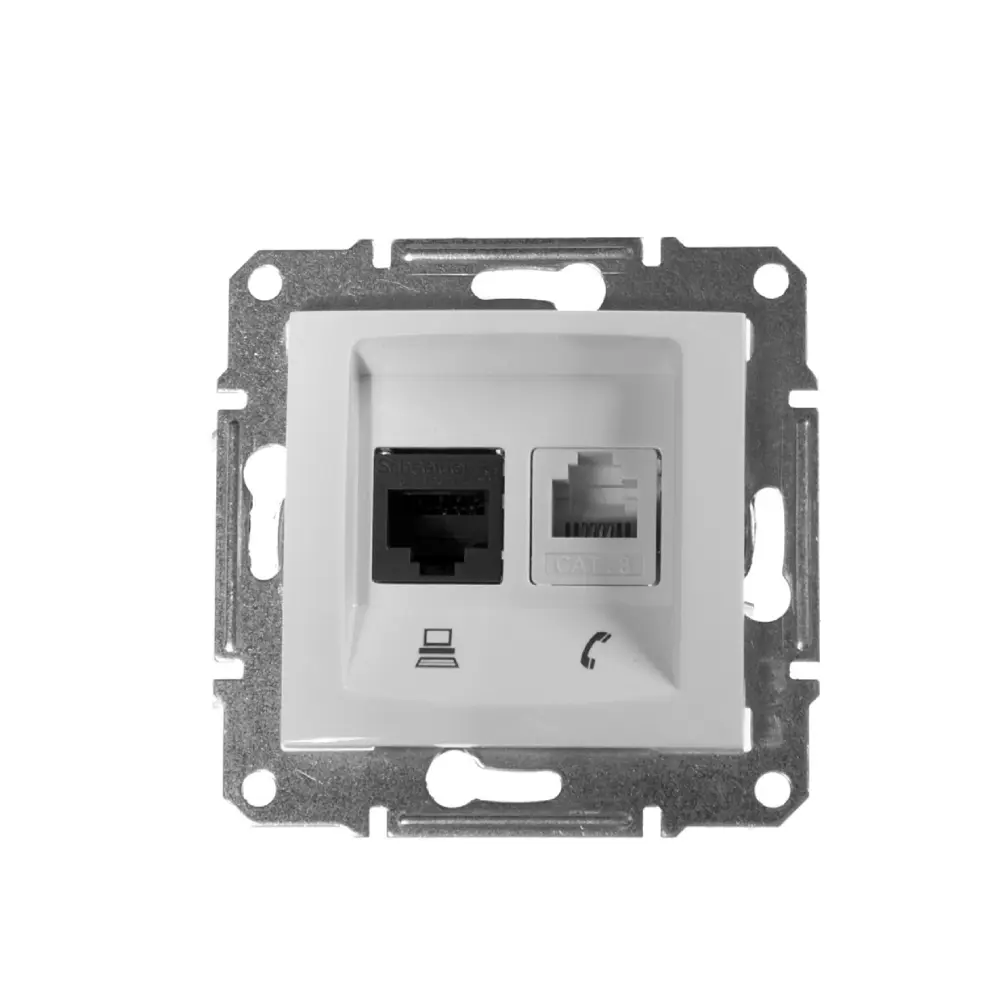 Розетка компьютерная Schneider Electric Sedna, компьютер/телефон, цвет белый STLM-2117748