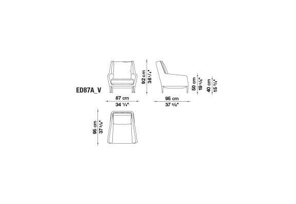 Кресло с подголовником B&B Italia Edouard ARCH-00008875 - Вид №2