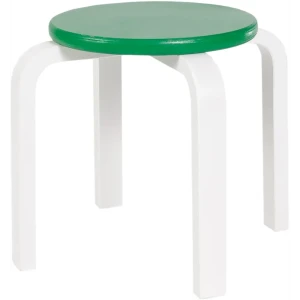 Табурет детский Ромашка 36x26x36 см дерево цвет бело-зеленый