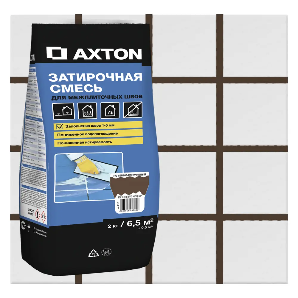 Затирка цементная Axton А.410 цвет тёмно-коричневый 2 кг Без серии STLM-2208877