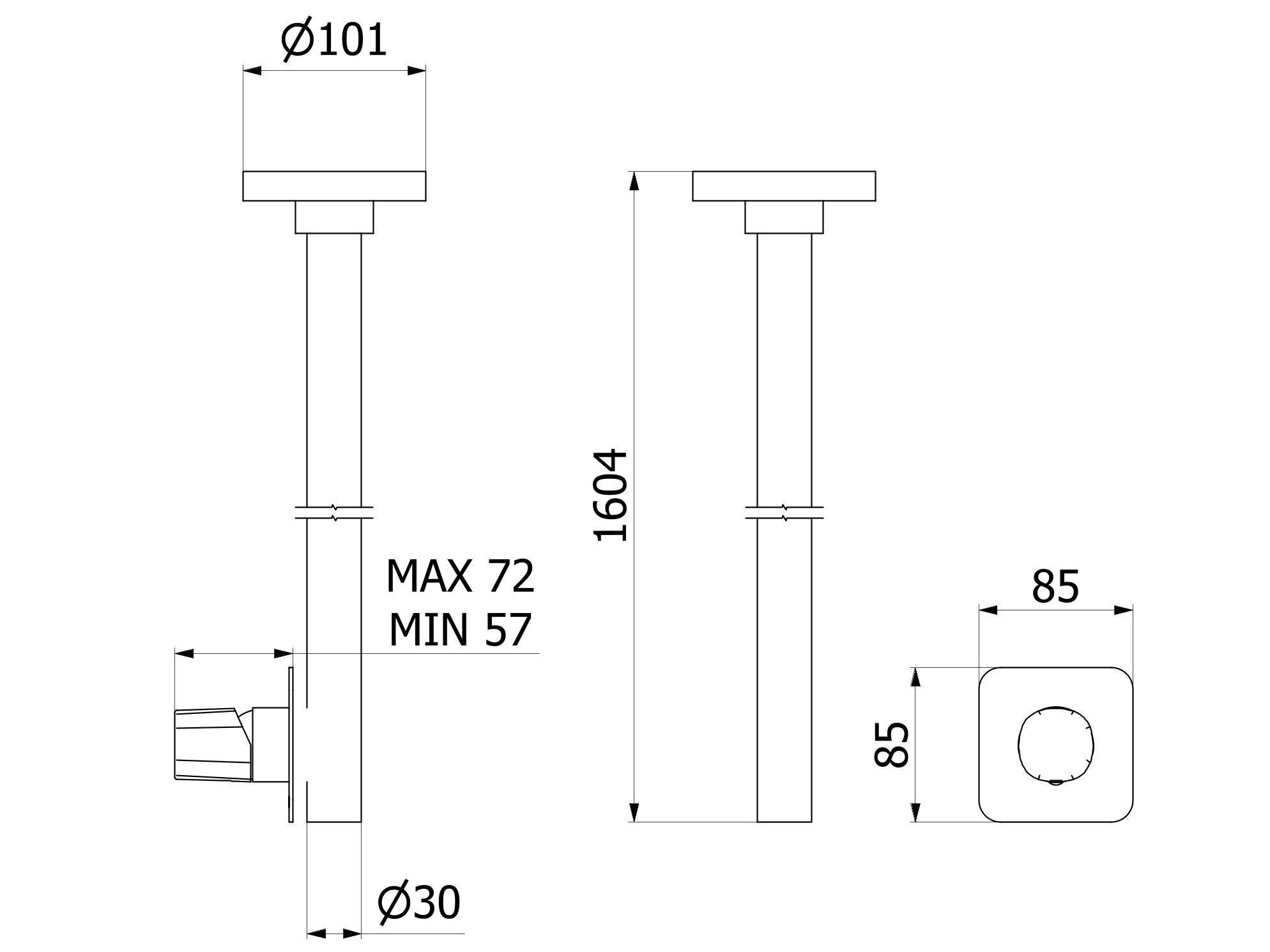 Однорычажный смеситель для раковины с 2 отверстиями IB Taaac ARCH-00098760 - Вид №2