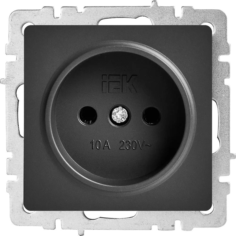 Розетка IEK Brite графит с заземлением для скрытого монтажа 87761582 STLM-1106579
