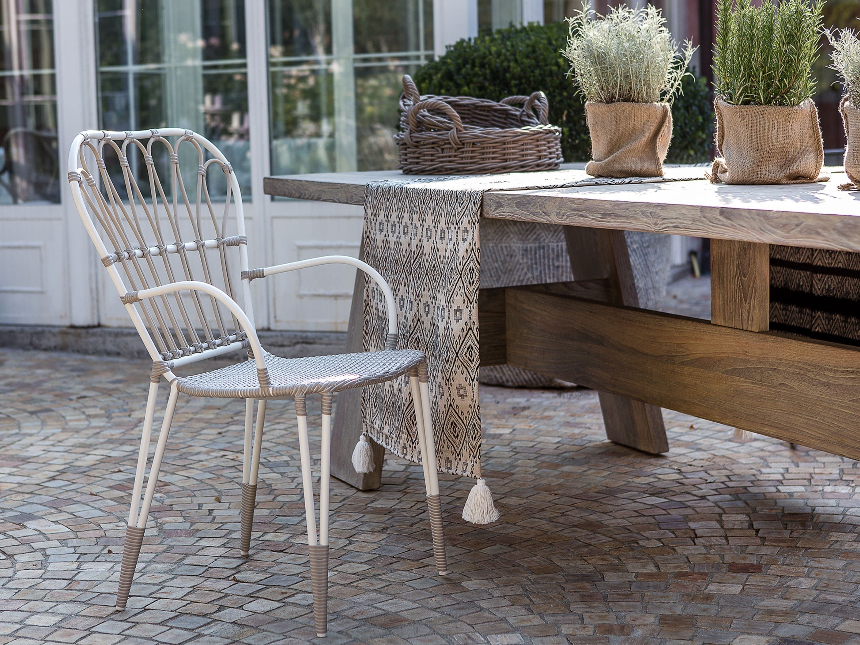 Синтетическое волокно и алюминиевый садовый стул с подлокотниками cbdesign Fiorella ARCH-00081323 - Вид №8