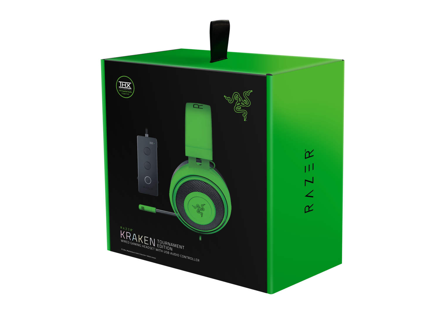 RZ04-02051100-R3M1 kraken tournament edition - wired gaming headset with usb audio controller - green - frml packaging Razer Santreyd  - Вид №6