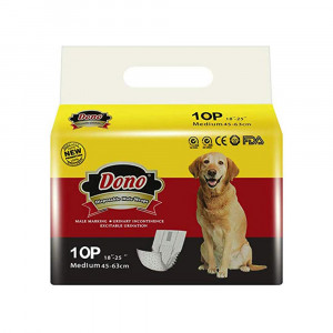 ПР0055398 Пояса для кобелей Male Pet Diaper одноразовые впитывающие с индикацией наполнения размер М, 10шт. Dono