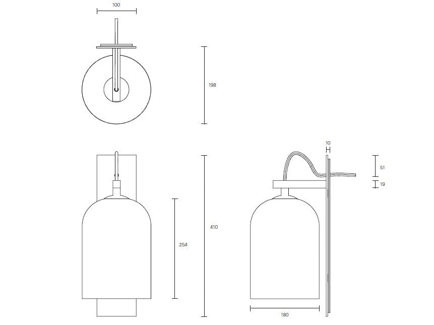 Настенный светильник из дутого стекла с регулируемой яркостью Articolo Studios Moni ARCH-00031276 - Вид №3