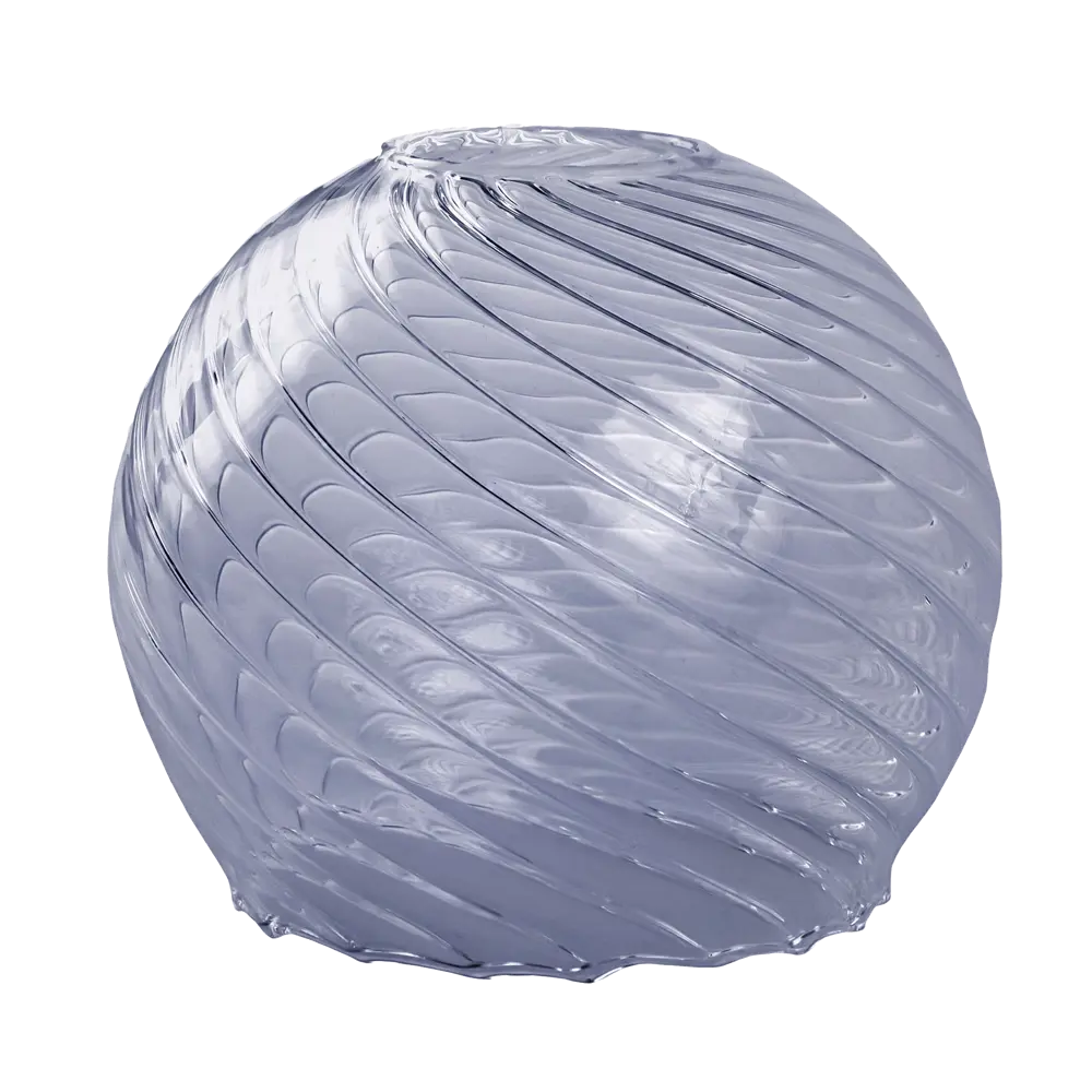 Плафон для люстры Nina Glass Полусфера E27 рифленый косой стеклянный, цвет дымчатый STLM-2202361