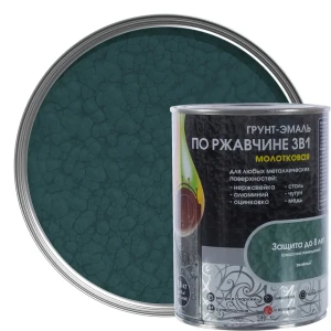 Грунт эмаль по ржавчине 3 в 1 молотковая Dali Special цвет зеленый 0.8 кг