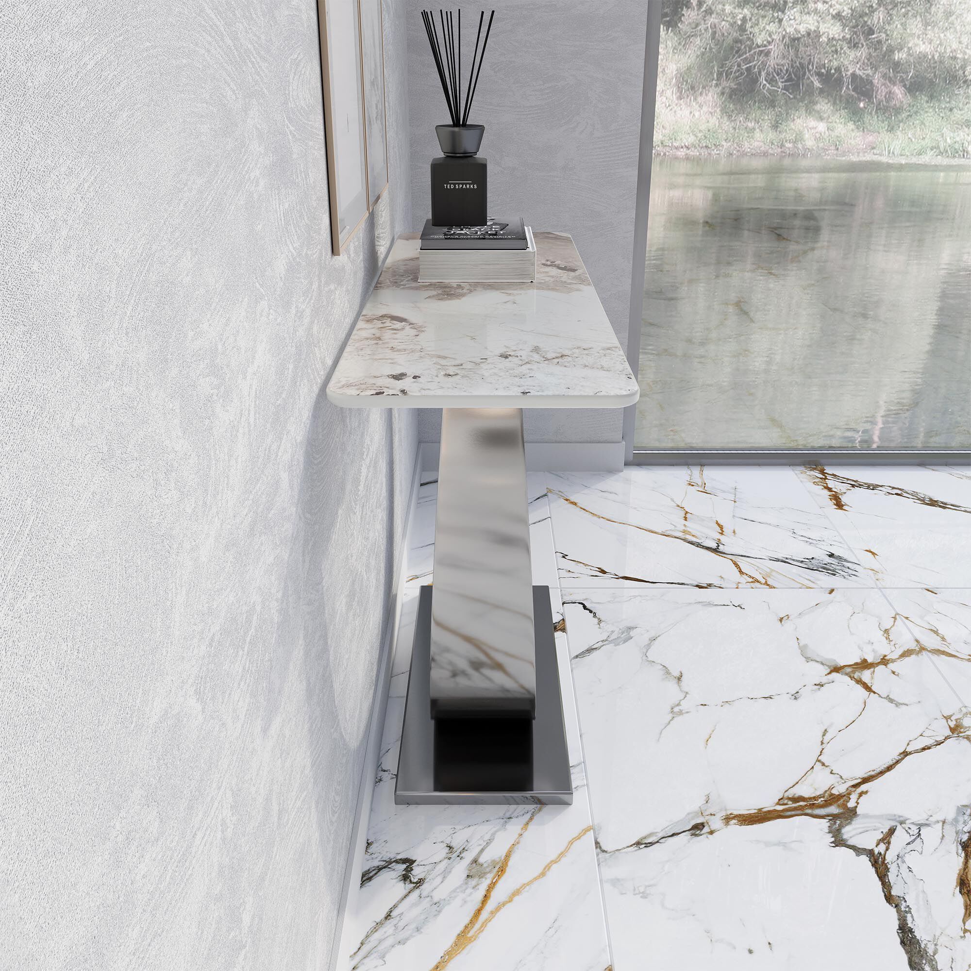 Прямоугольная консоль из спеченного камня и стального основания GIULIA GRILLO ETEREA ARCH-00100912 - Вид №2