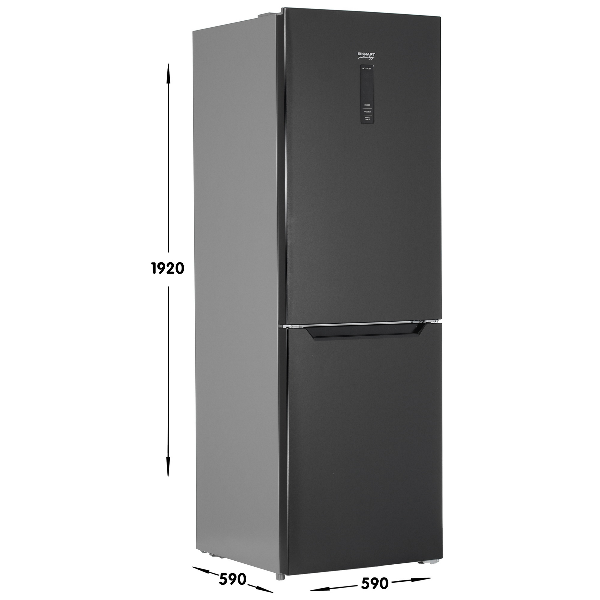5327661 Холодильник с морозильником   KRAFT TNC-NF403D серебристый STDN-0084354 - Вид №6