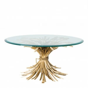 Журнальный столик стеклянный круглый с фигурной металлической ножкой Bonheur от Eichholtz EICHHOLTZ  242547 Прозрачный;золото