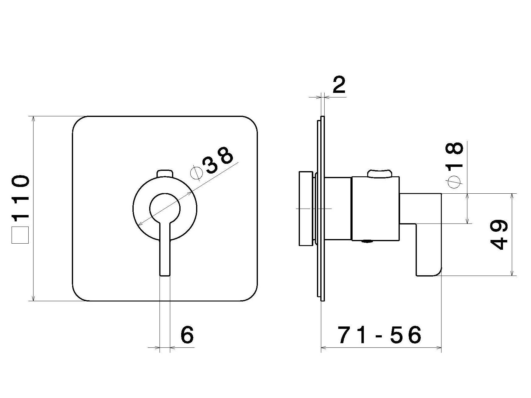 Встраиваемый термостатический смеситель для душа Newform BLINK CHIC ARCH-00133761 - Вид №2