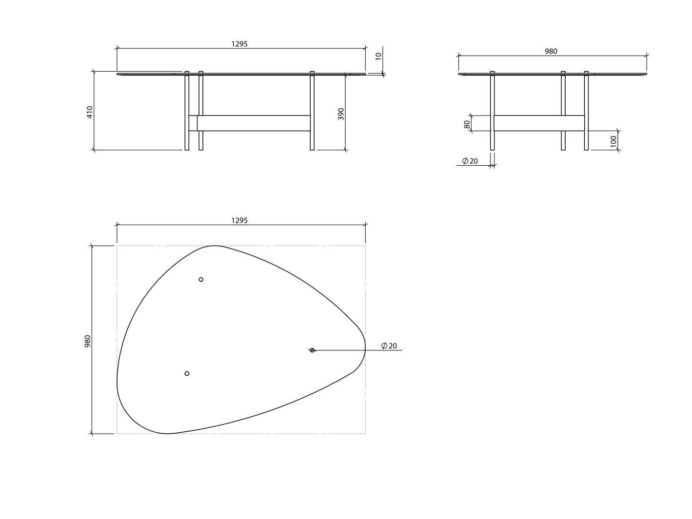 Стеклянный журнальный столик Laskasas холст ARCH-00050026 - Вид №4