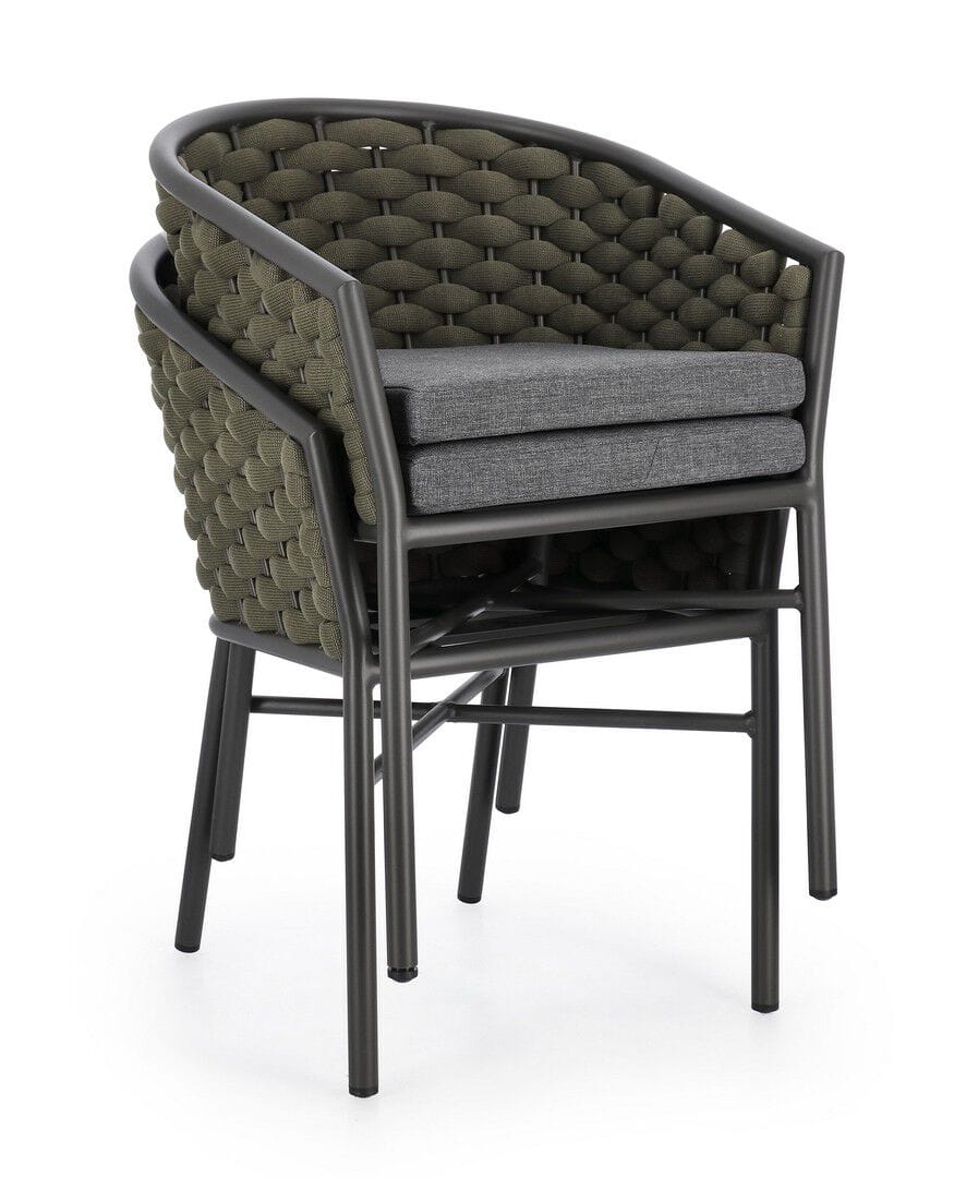 Веревочный штабелируемый садовый стул с подлокотниками BIZZOTTO MARGALIDA ARCH-00005680 - Вид №3