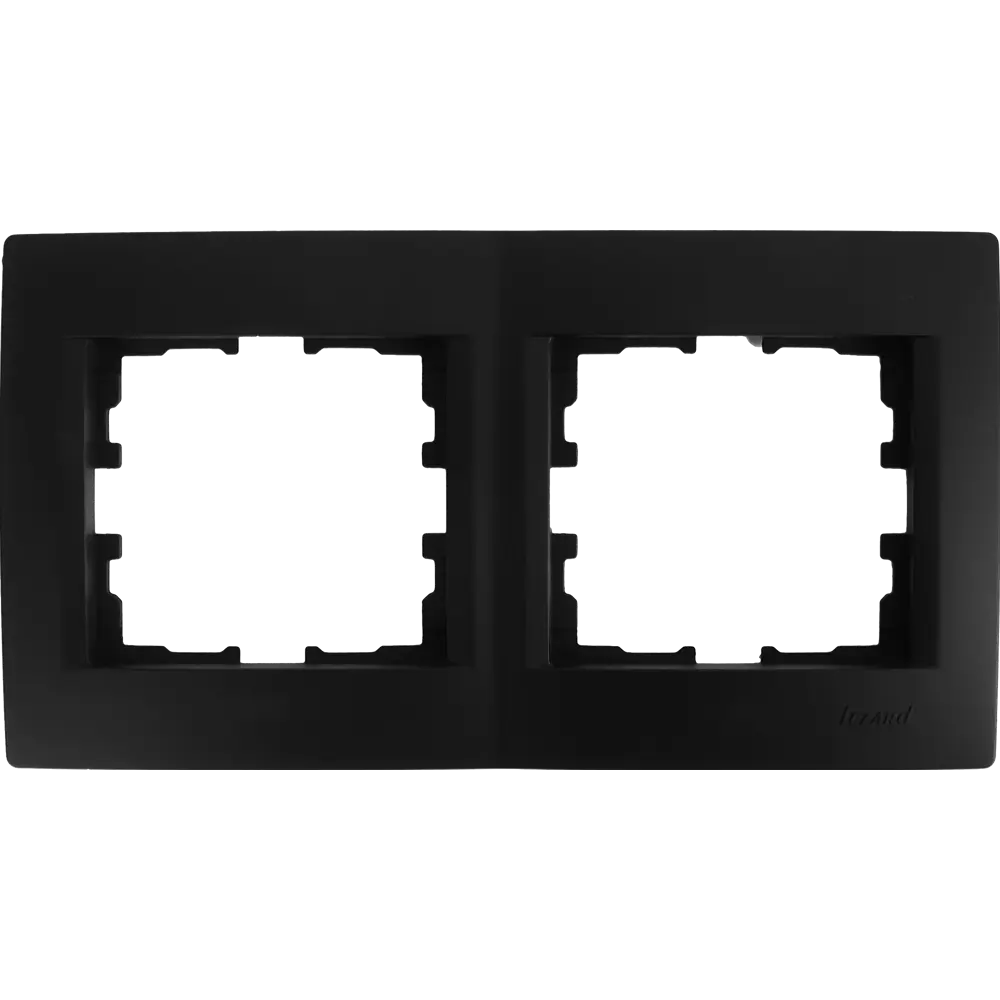 Рамка для розеток и выключателей Lezard Karina 2 поста горизонтальная цвет черный бархат STLM-2077091 - Вид №1