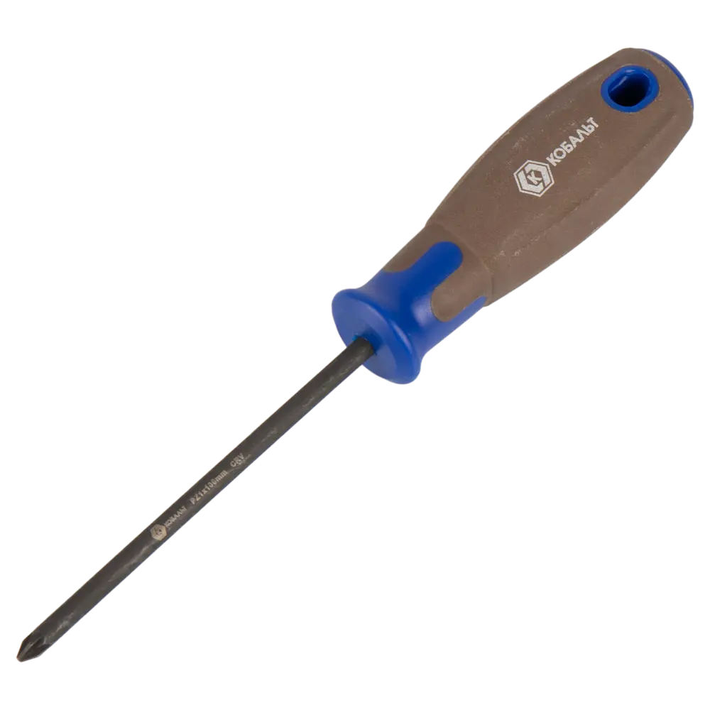 Отвертка крестовая КОБАЛЬТ PZ1x100 мм - надежный инструмент для точных работ 89373922 STLM-1460427