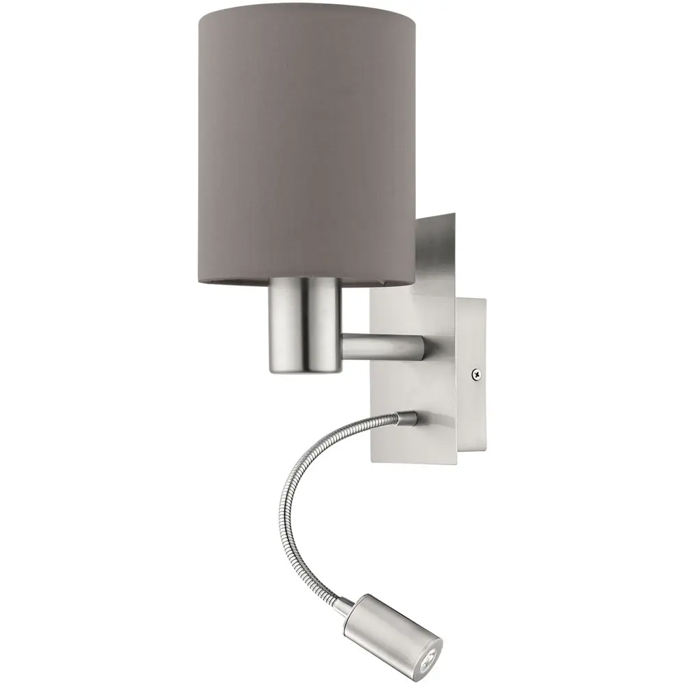 Бра Pasteri с подсветкой 1xE27x40 Вт, LEDх2.4 Вт, цвет коричневый Eglo STLM-2183290