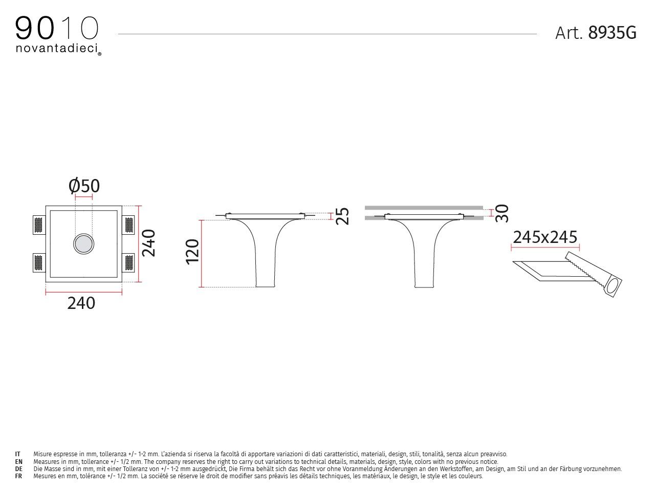 Светодиодный потолочный светильник cristaly® 9010 novantadieci 8935G ARCH-00144824 - Вид №2