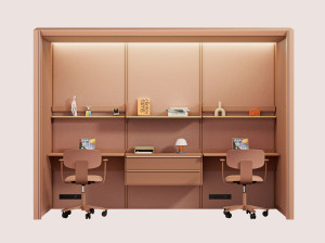 Алюминиевый и стеклянный акустический офисный остров