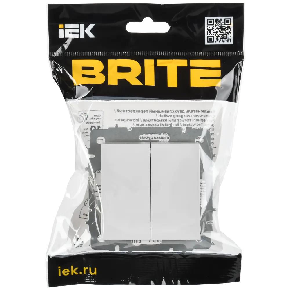 Переключатель встраиваемый перекрестный IEK Brite 2 клавиши цвет белый STLM-2167827 - Вид №5