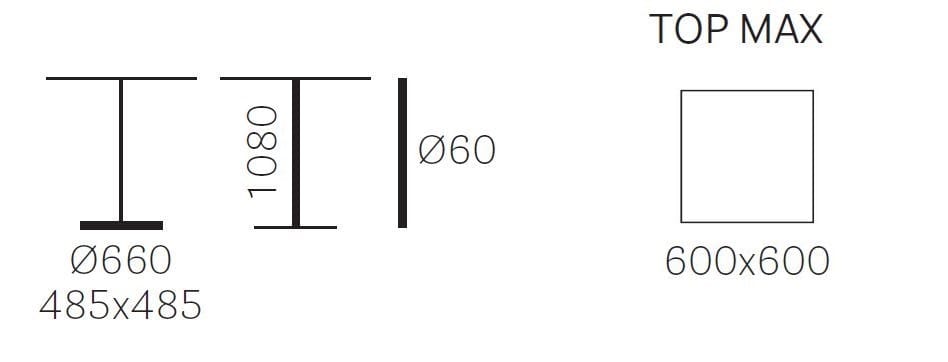 Высокий квадратный стол из литого алюминия со спицевым основанием Pedrali Fluxo ARCH-00126662 - Вид №2