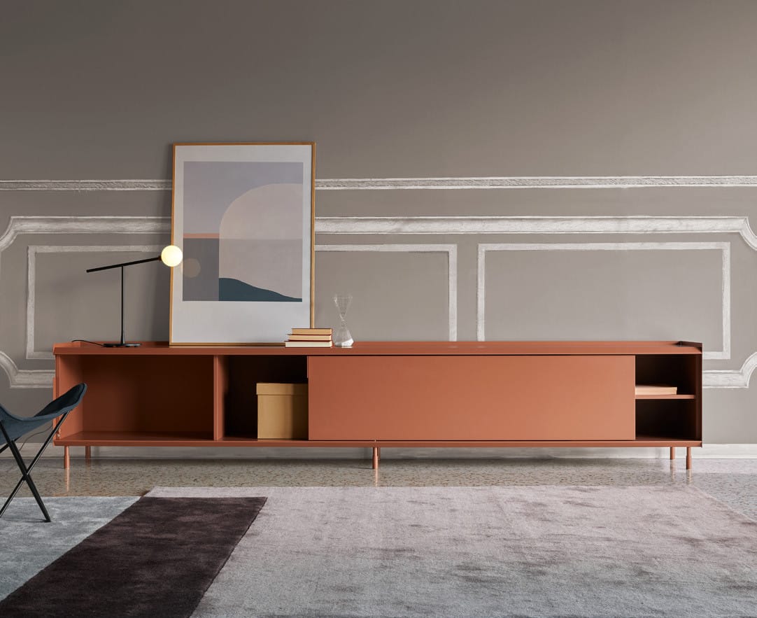 Деревянный шкаф с раздвижными дверями и металлическими боковинами Capo d’Opera Flyer ARCH-00147026 - Вид №1