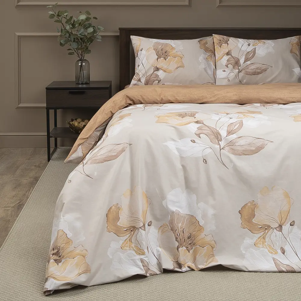 Комплект постельного белья Amore Mio Латте евро сатин разноцветный STLM-2186776