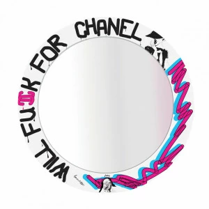 Зеркало круглое с авторским принтом Bonessi Karl BONESSI ДИЗАЙНЕРСКИЕ 117257 Разноцветный