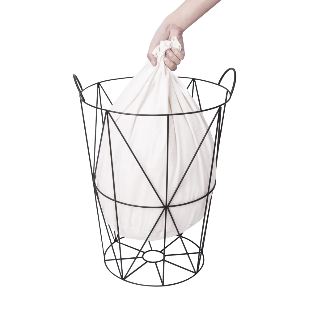 Корзина для белья Sensea Metal 60 л цвет черный STLM-2155395 - Вид №6