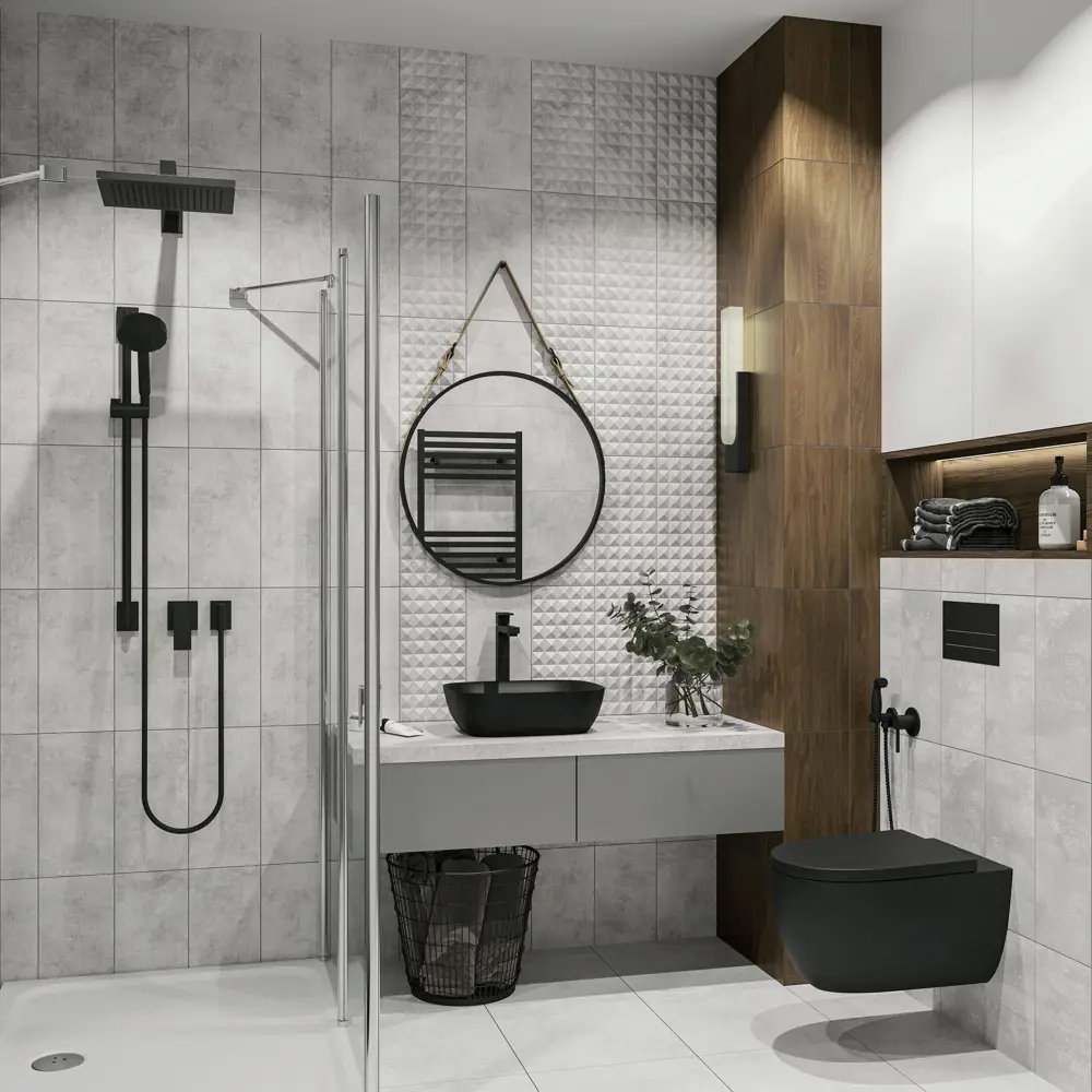 Плитка настенная Culto Asana Cemento 20x40 см 1.2 м² цемент цвет серый STLM-2202905 - Вид №7