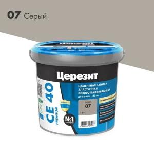 90733957 Затирка для швов до 10 мм. водоотталкивающая Ceresit СЕ 40 Aquastatic 07 серая 1 кг. STLM-1359230