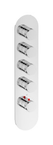 EUA412CFNRX1 Комплект наружных частей термостата на 4 потребителей - вертикальная овальная панель с ручками Reflex IB Aqua - 4 потребителя