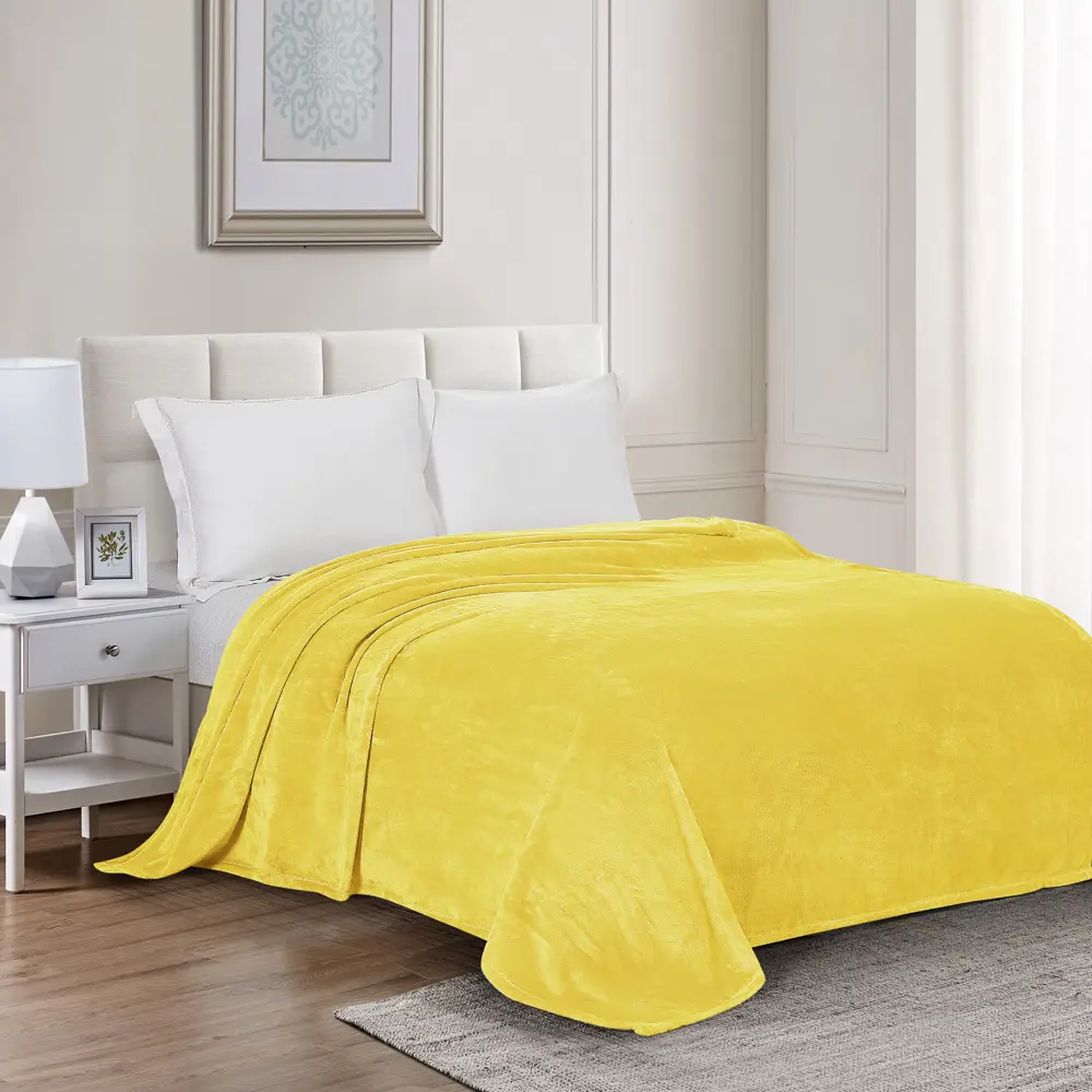 Плед Malica 150x200 см велсофт цвет желтый СТОЛИЦА ТЕКСТИЛЯ STLM-2181204 - Вид №4